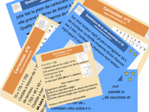 Cartes questions de la vie courante - cycles 3 et 4