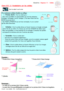 Le prisme et la pyramide: leçon et exercices 6ème