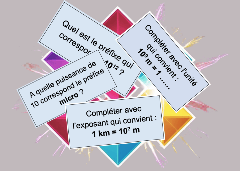 cartes autocorrectives pour mémoriser les préfixes comme Giga