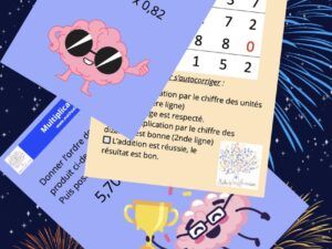 cartes autocorrectives pour apprendre à poser des multiplications et à trouver un ordre de grandeur