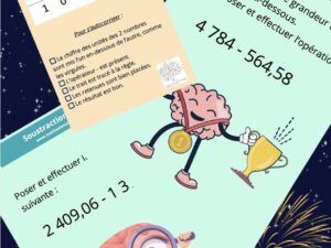 cartes autocorrectives pour apprendre à poser des soustractions et à trouver un ordre de grandeur