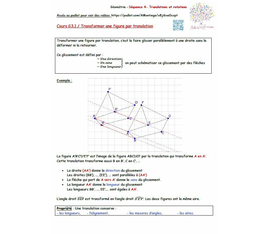 3è - Translation rotation: cours