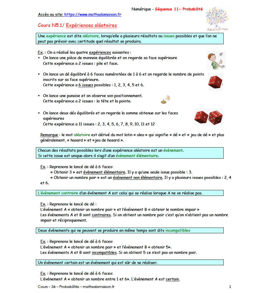 5è - Probabilité: cours