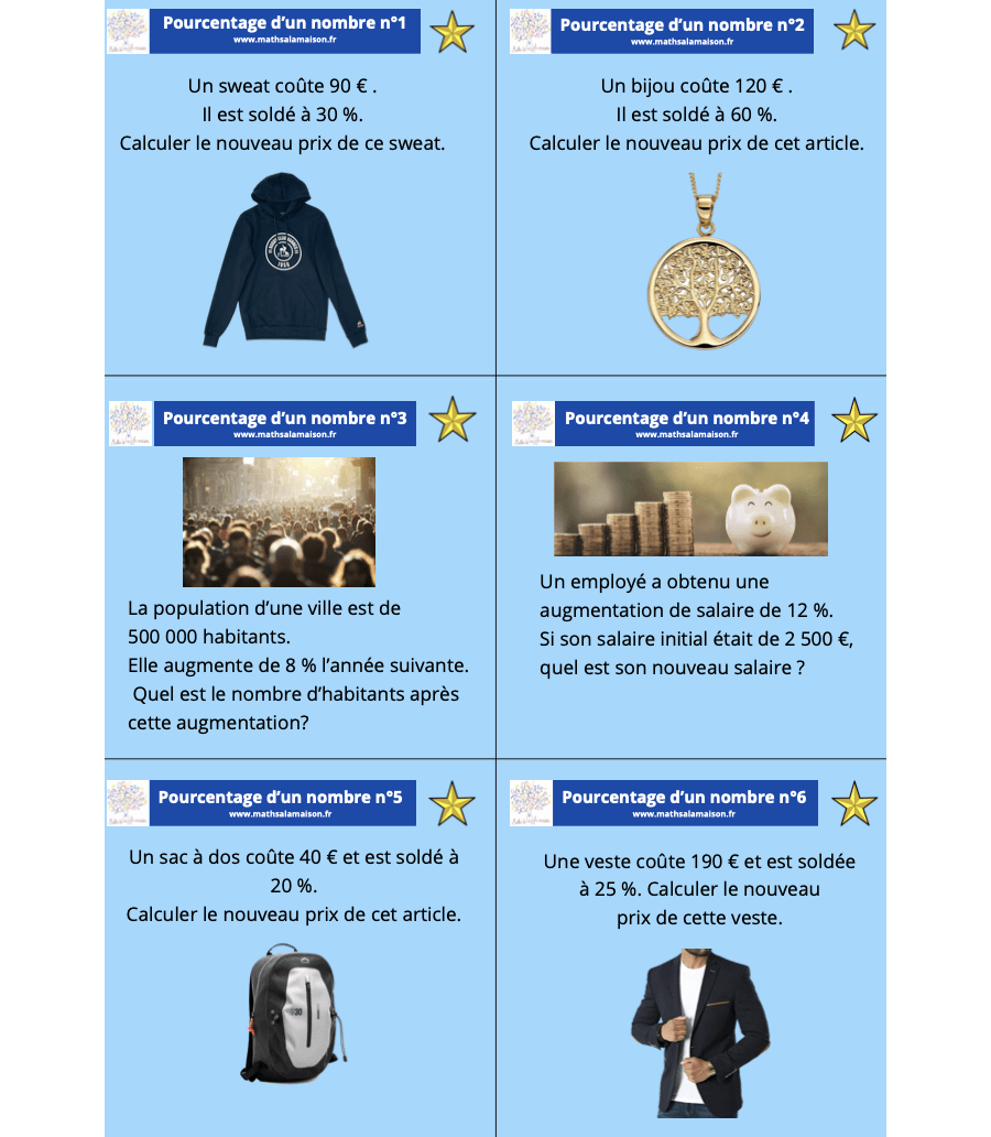 cartes autocorrectives - Pourcentages