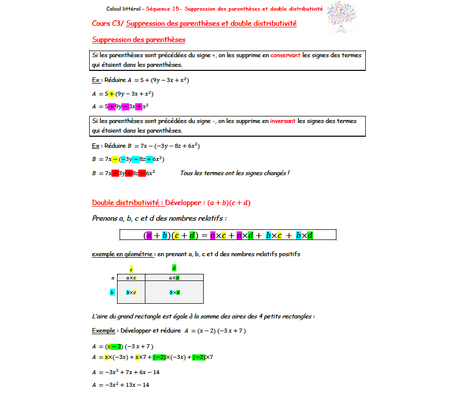 4è - Double Distributivité: cours