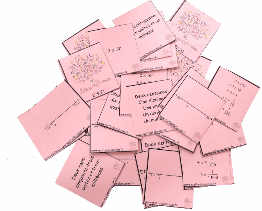 jeu de cartes "Rang' nombres" - Classer des nombres décimaux