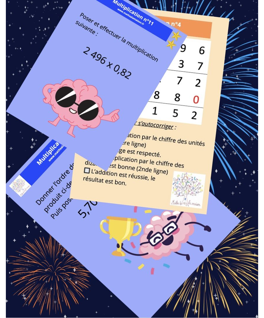 Cartes: poser des multiplications - ordre de grandeur