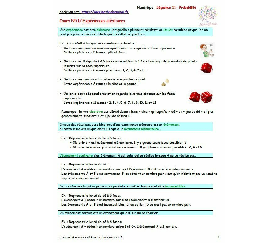 3è - Probabilités: cours